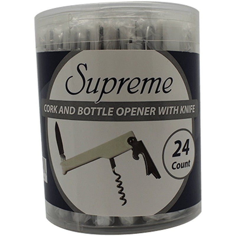 CORK N BOTTLE W/KNIFE 24 CT