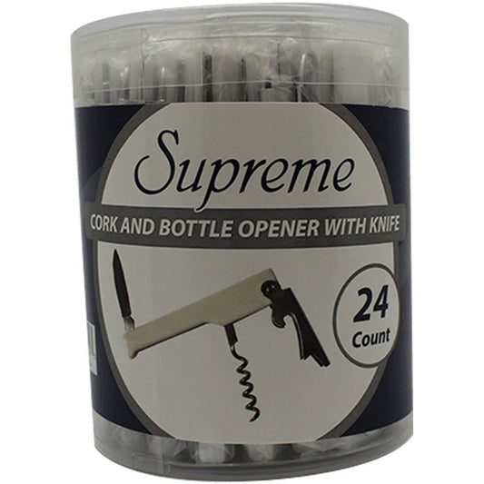 CORK N BOTTLE W/KNIFE 24 CT