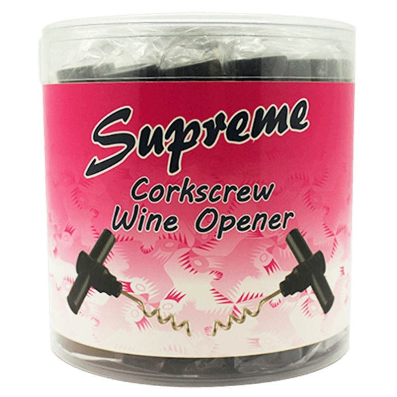 SUPER CORKSCREW 24CT JAR BLK  WINE OPENER